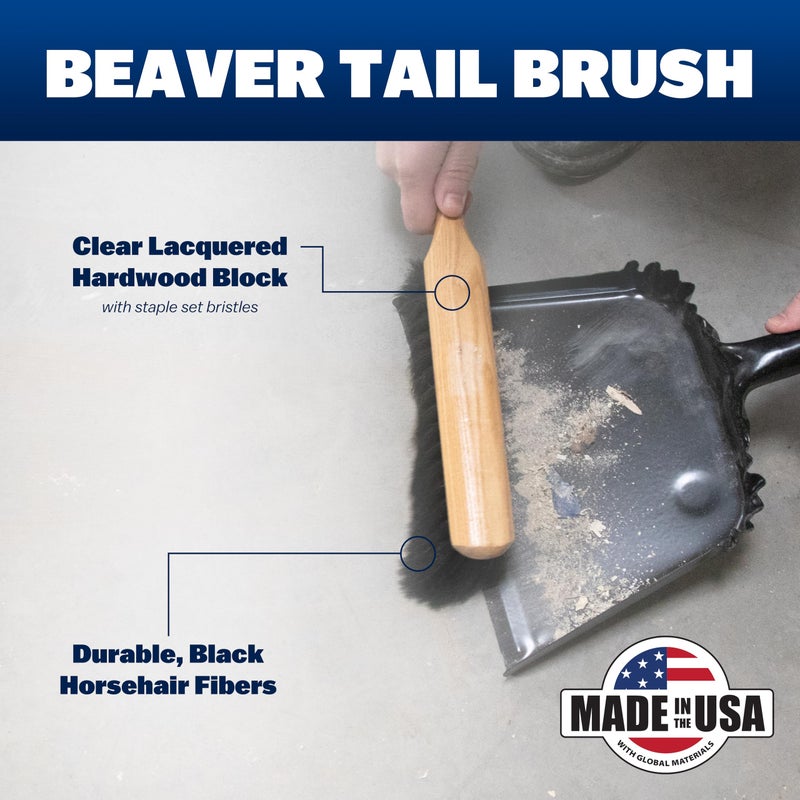 Marshalltown 13 1/2 Inch Beaver Tail Brush, Black Horsehair Fibers, Masonry, Concrete, Made in The USA, 6517 - Image 5